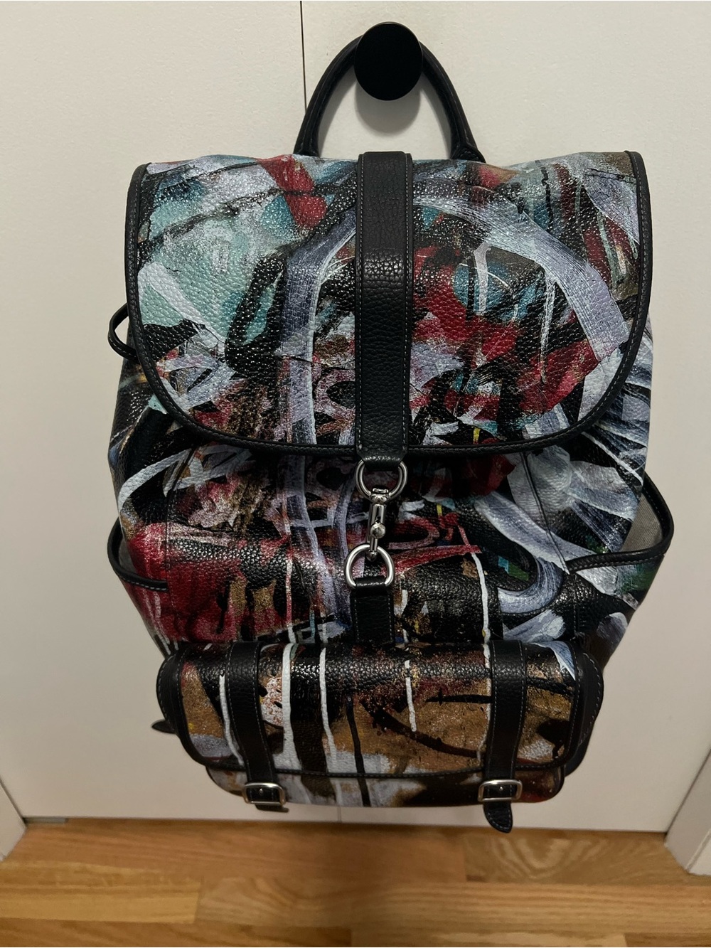 Coach Mint+SERF CLD676 Leather Multicolor Backpack Women's Mens KNB1563 Grafitti